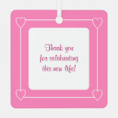 可愛い赤ちゃんシャワー聖書の聖句ピンクのパーティーの好意 メタルオーナメント (裏面)