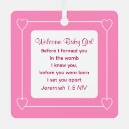 可愛い赤ちゃんシャワー聖書の聖句ピンクのパーティーの好意 メタルオーナメント
