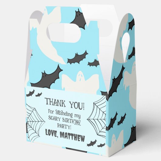 可愛い赤ちゃんブルーハロウィーン誕生日パーティーお願いボックス フェイバーボックス (オープン)