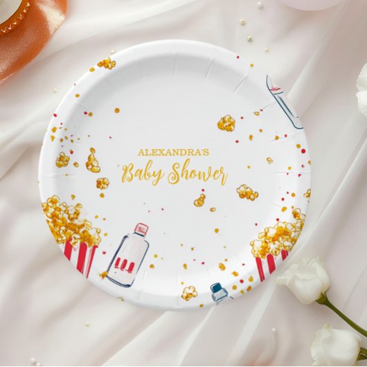 可愛い赤ちゃんポップ・アートのシャワー ペーパープレート