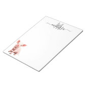 可愛い赤ちゃん豚の水色モノグラム名メモ帳 ノートパッド (アングル)