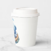 可愛い赤ちゃん青テディベアon MOON 紙コップ (左)