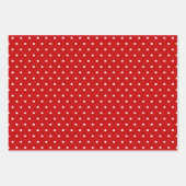 可愛い赤と白のクリスマスラッピング紙シート ラッピングペーパーシート (正面)