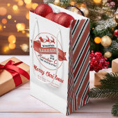 可愛い赤と白カスタムクリスマス スモールペーパーバッグ