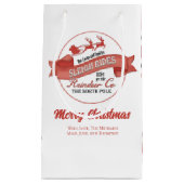 可愛い赤と白カスタムクリスマス スモールペーパーバッグ (正面)