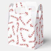 可愛い赤と白キャンディーケーンのクリスマスパターン フェイバーボックス (オープン)