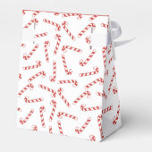 可愛い赤と白キャンディーケーンのクリスマスパターン フェイバーボックス (裏面サイド)