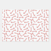 可愛い赤と白キャンディーケーンのクリスマスパターン ラッピングペーパーシート (正面2)