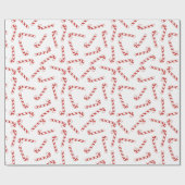 可愛い赤と白キャンディーケーンのクリスマスパターン ラッピングペーパー (フラット)