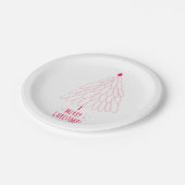 可愛い赤と白クリスマスツリー ペーパープレート (アングル)