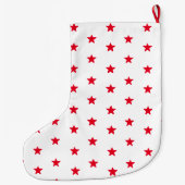 可愛い赤と白星模様 ラージクリスマスストッキング (裏面)