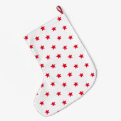 可愛い赤と白星模様 ラージクリスマスストッキング (裏面 (吊り時))