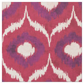 可愛い赤と紫のイカットの部族柄 ファブリック (クローズアップ)