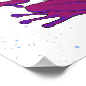 可愛い赤と紫のツリーカエル ポスター (角)