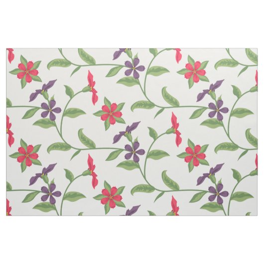 可愛い赤と紫の花カスタム背景Col ファブリック (ファットクウォーター)