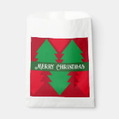 可愛い赤と緑のクリスマスツリーホリデーパーティー フェイバーバッグ (正面)