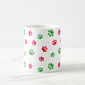 可愛い赤と緑のポー印刷パターン休日 コーヒーマグカップ (中央)