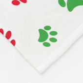 可愛い赤と緑のポー印刷パターン休日 フリースブランケット (角)