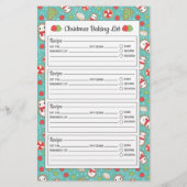 可愛い赤と青のクリスマスパターンベーキングリスト (裏面)