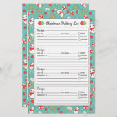 可愛い赤と青のクリスマスパターンベーキングリスト (正面/裏面)
