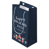 可愛い赤と青7月4日のパーティー スモールペーパーバッグ (正面アングル)