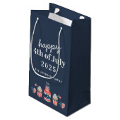 可愛い赤と青7月4日のパーティー スモールペーパーバッグ (裏面アングル)