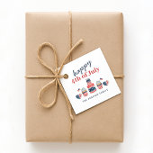 可愛い赤と青7月4日のパーティー フェイバータグ