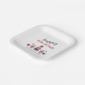 可愛い赤と青7月4日のパーティー ペーパープレート (傾斜あり)