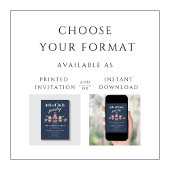 可愛い赤と青7月4日のパーティー 招待状