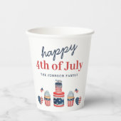 可愛い赤と青7月4日のパーティー 紙コップ (正面)