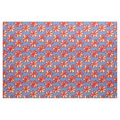 可愛い赤と黄色のデイジーオンユートピアンブルー ファブリック (ファットクウォーター)