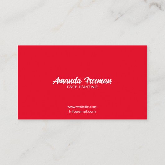 可愛い赤と黄色のピエロ絵を描顔画家 名刺 (裏面)