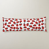可愛い赤と黒のラディバグパターン ボディピロー (裏面)