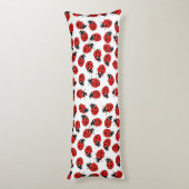 可愛い赤と黒のラディバグパターン ボディピロー (裏面 (縦))