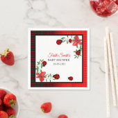 可愛い赤と黒のラディバグ |水彩花 スタンダードカクテルナプキン (インサイチュ)