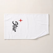 可愛い赤と黒のDivasスター ハンドタオル (ハンドタオル)