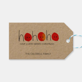 可愛い赤と黒ホホホホクリスマス ギフトタグ