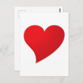 可愛い赤のビッグハートミニマモダンリスト ポストカード (正面/裏面)