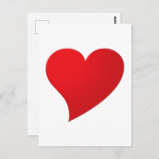 可愛い赤のビッグハートミニマモダンリスト ポストカード (正面/裏面)