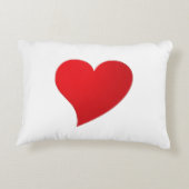 可愛い赤の大ハートミニマルモダンリストバレンタイン アクセントクッション (裏面)