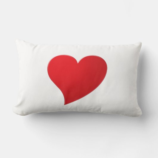 可愛い赤の大ハートミニマルモダンリストバレンタイン ランバークッション (正面)
