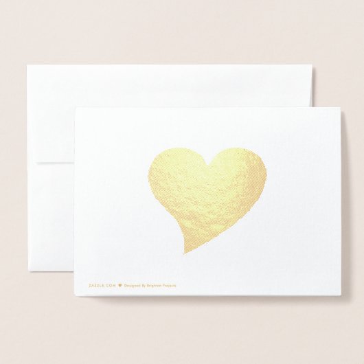 可愛い赤の大ハートミニマルモダンリストバレンタイン 箔カード (裏面封筒付き)