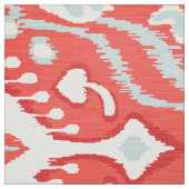 可愛い赤はっきりしたターコイズ白イカットの部族模様 ファブリック (見本)