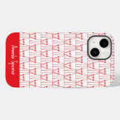 可愛い赤エレガントシルエットココナッツツリー Case-Mate iPhoneケース (裏面 (横))