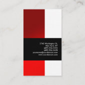 可愛い赤オレンジストライプのリネンクリーンビジネスカード 名刺 (裏面)