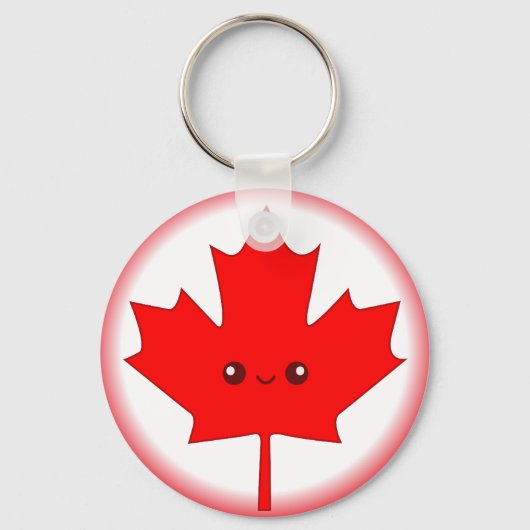 可愛い赤カエデの葉キーチェーン キーホルダー (正面)