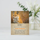 可愛い赤キツネウィルダネス自然写真ベビーシャワー インビテーションポストカード (スタンド正面)