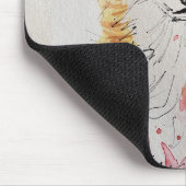 可愛い赤キツネ水絵画色のマスマットパープル マウスパッド (コーナー)