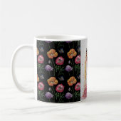 可愛い赤キツネ水色絵画のマグオレンジ コーヒーマグカップ (左)