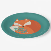 可愛い赤キツネ漫画動物キッドの誕生日 ペーパープレート (アングル)